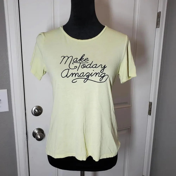 Banana Republic Yellow "Make Today Amazing" T-Shirt Size XS - Picture 2 of 10